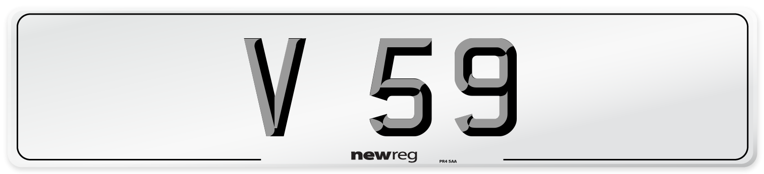 V 59 Number Plate from New Reg